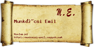 Munkácsi Emil névjegykártya